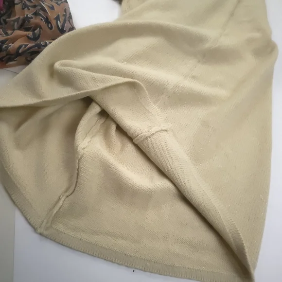 Sara Morgan Elegant Cream Knit Sweater Dress Sz Mp - Picture 7 of 9